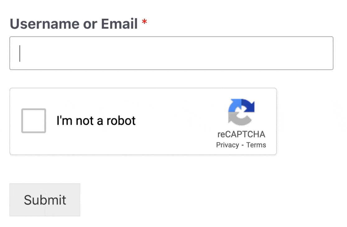 Password reset form with reCAPTCHA - WPForms Password reset form with reCAPTCHA