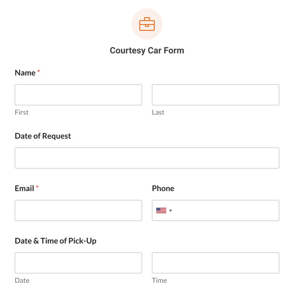 Courtesy Car Form Template
