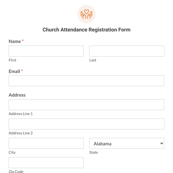 Church Attendance Registration Form Template