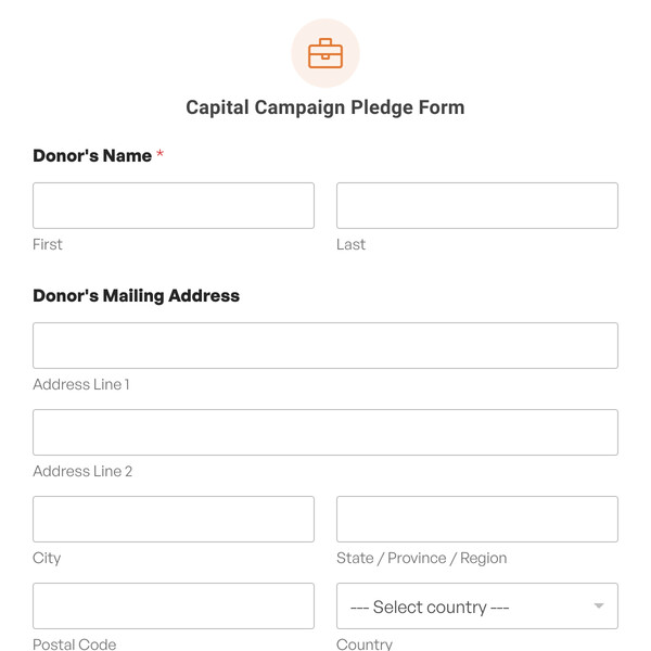 Capital Campaign Pledge Form Template