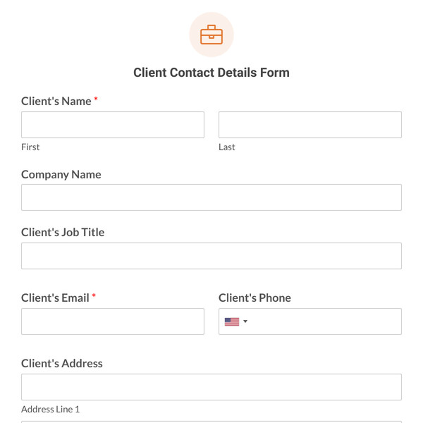 Client Contact Details Form Template