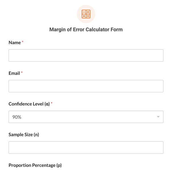 Margin of Error Calculator Form Template