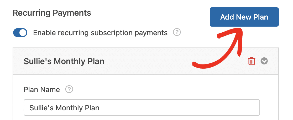 Click the Add New Plan Button Add new plan