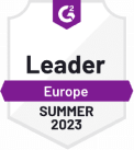 G2 2023 Leader Europe Badge G2 2023 leader Europe badge