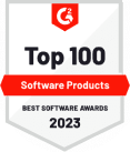 G2 2023 Top 100 Software Products Badge G2 2023 top 100 software products badge