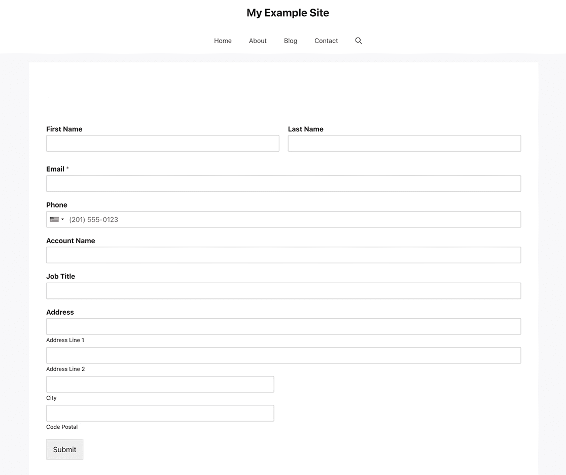 the zip code or postal code will always appear as its own line at the bottom of the address field by default
