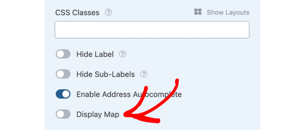 display map wpforms