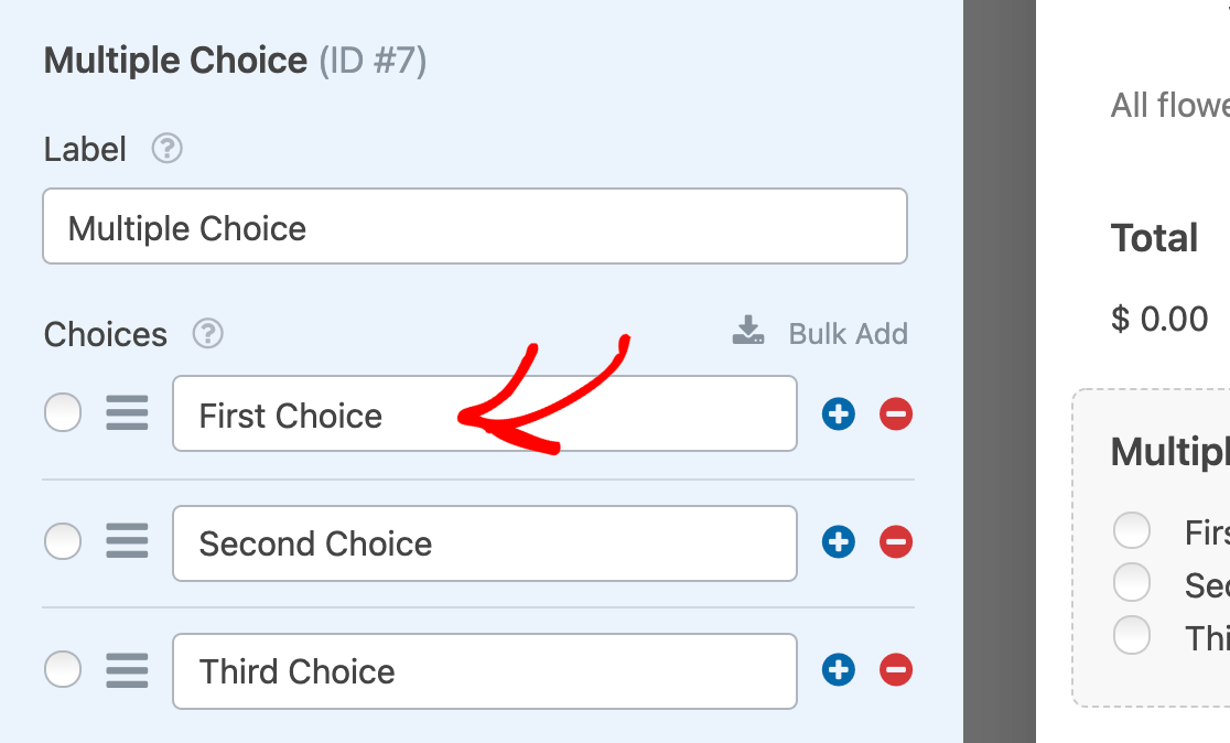 edit-multiple-choice-options - WPForms Editing the options for a Multiple Choice field