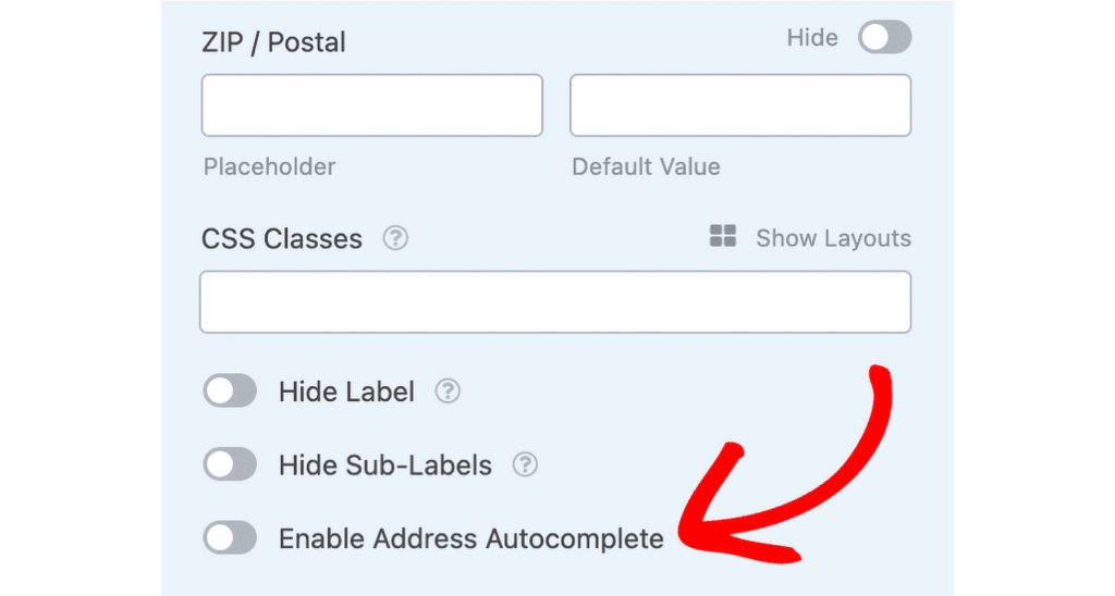 enable address autocomplete