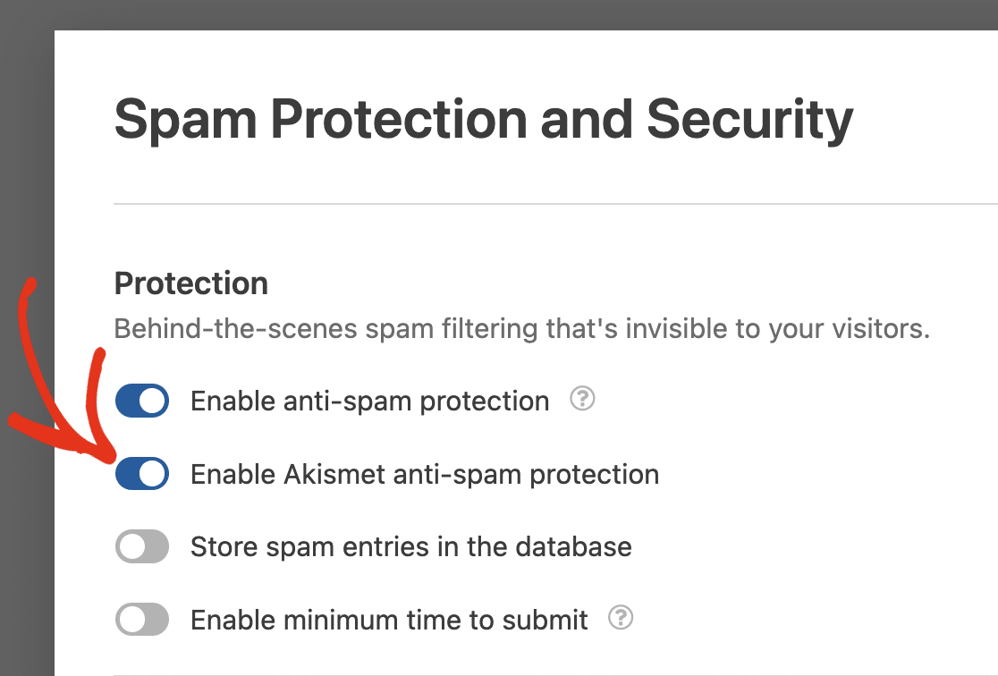 enable akismet anti-spam protection - WPForms enable akismet anti-spam protection