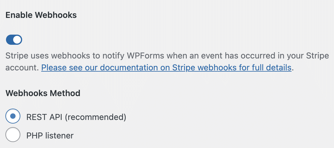 Stripe Webhooks Settings Stripe webhooks settings