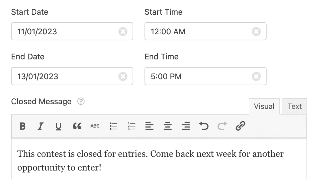Configuring the form scheduling options in the Form Locker settings