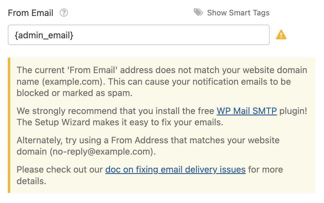 From email mismatch