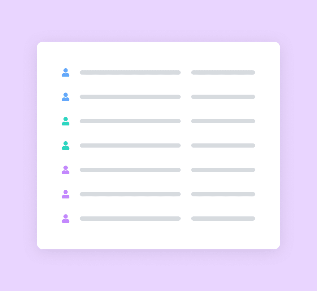 Illustration of a Targeted Email List with User Icons - WPForms Illustration of a targeted email list with user icons