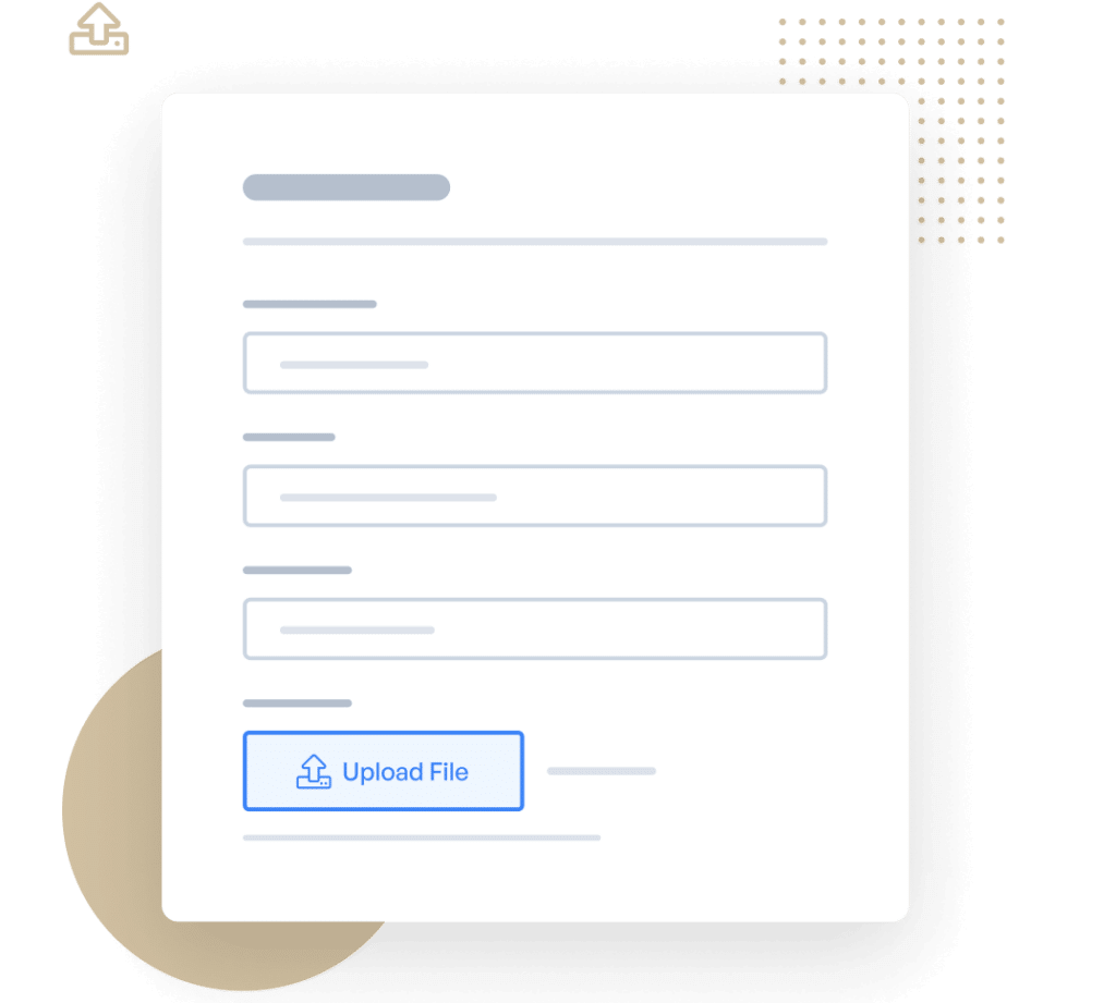 File Upload Form Illustration with Upload Icon - WPForms File upload form illustration with upload icon