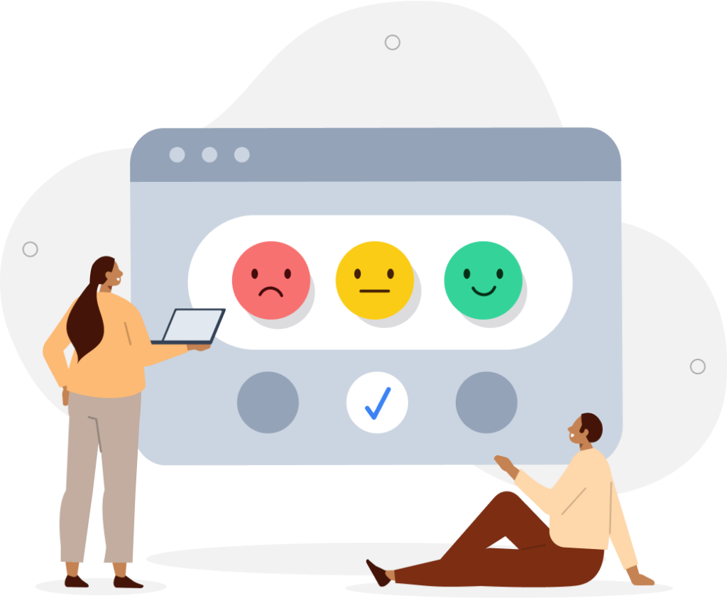People Reviewing Customer Feedback and Satisfaction Ratings on Large Screen - WPForms People reviewing customer feedback and satisfaction ratings on large screen