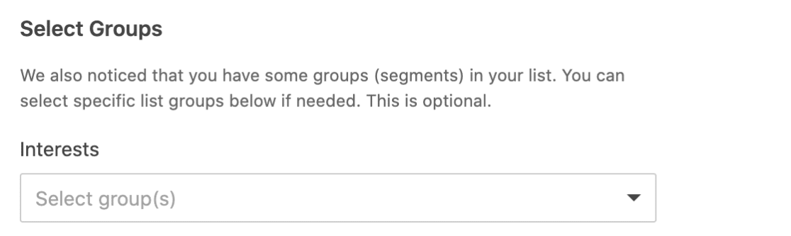 Optionally select MailChimp groups - WPForms Optionally select Mailchimp groups