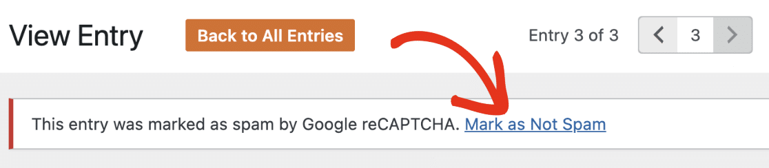 Click the Mark as Not Spam link Mark as not spam