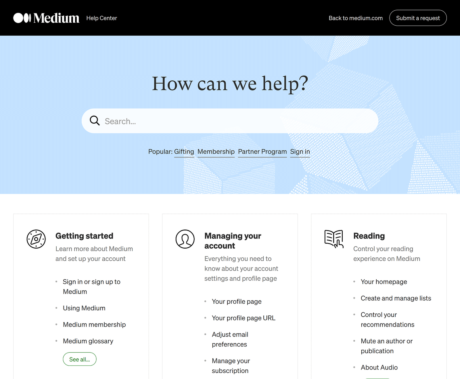 medium contact page