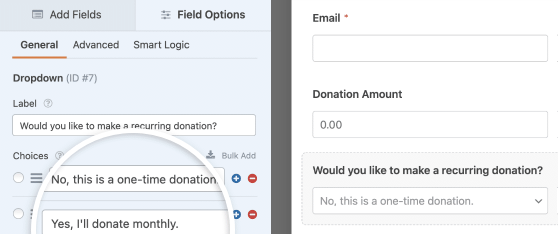 Dropdown Field Creating a Dropdown field