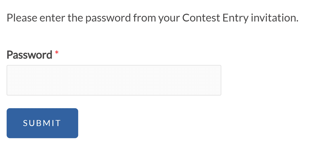 A password verification field and message