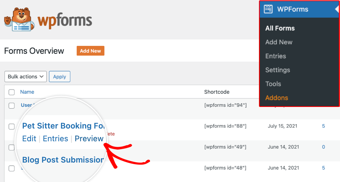 previewing-form-for-testing - WPForms Previewing a form