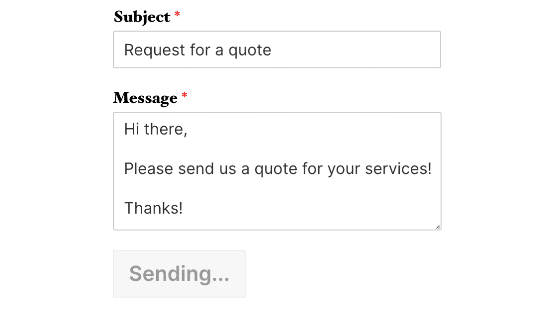 submit-processing-text - WPForms submit processing text
