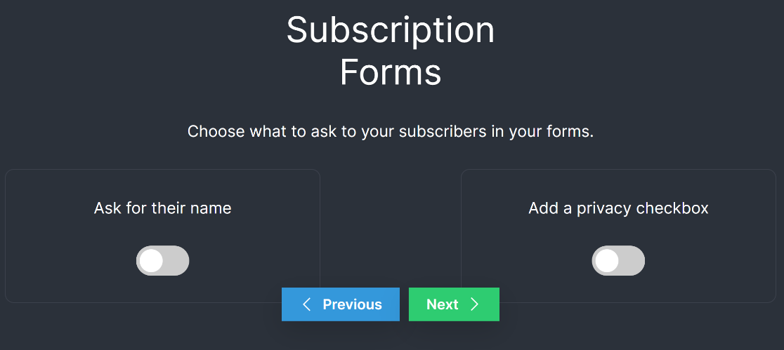 Newsletter subscription form