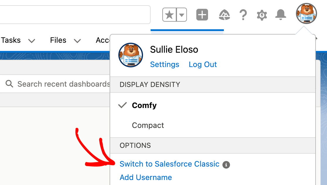 switch-to-Salesforce-classic - WPForms The Switch to Salesforce Classic option
