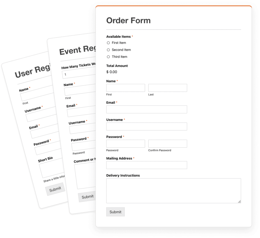 User Registration and Order Form Templates - WPForms User registration and order form templates