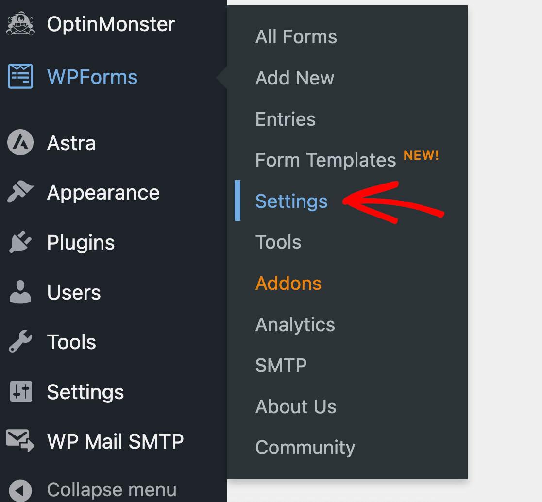 WPForms Settings - WPForms Opening WPForms' settings